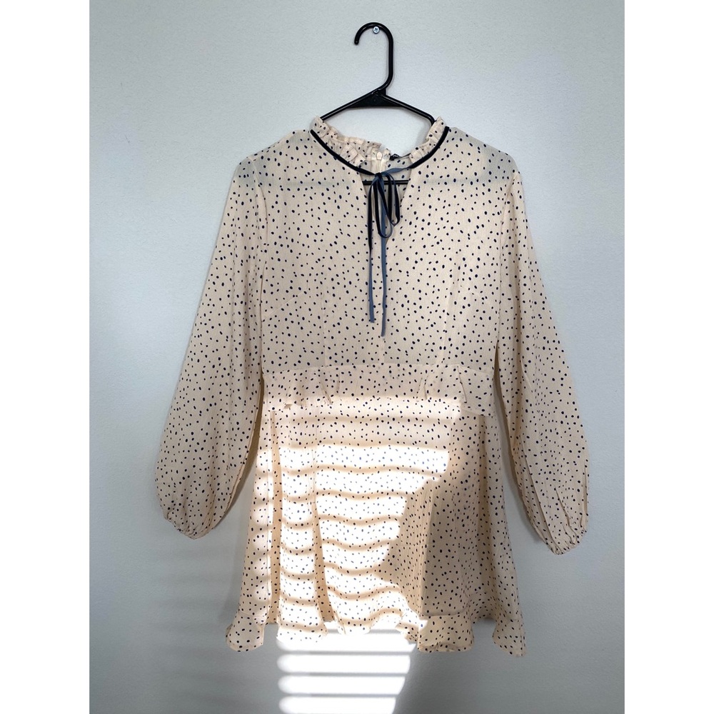 Nasty Gal Cream High Neck Long Sleeve Dress sz 8